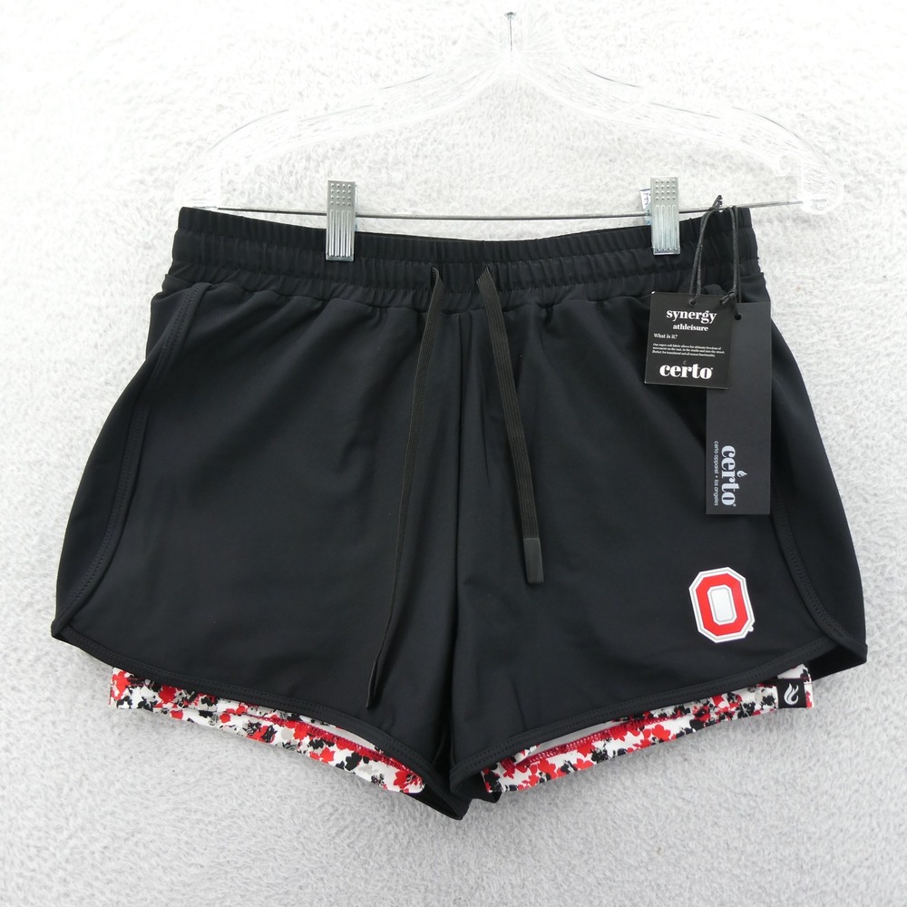 Certo Shorts Women Small Synergy Athleisure Ohio State Buckeyes Black Layered
